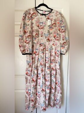 Beautiful Cath Kidston Cream Dress with Pink, Blue & Orange Animal Print